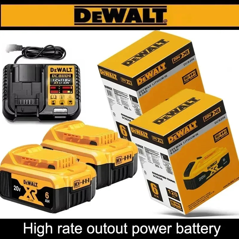 100%Original Dewalt 20V 6000mAh Power Tool Battery DCB206 DCB205 DCB200 DCF887 DCG405 DCD791 DCF922 DCF850 DCD805 tool battery
