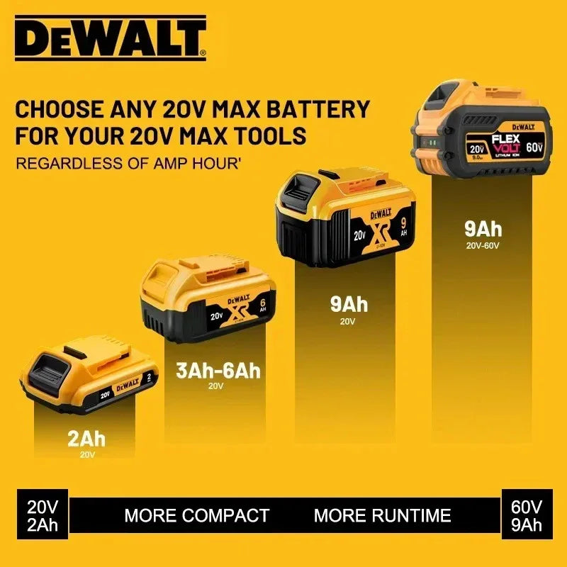 100%Original Dewalt 20V 6000mAh Power Tool Battery DCB206 DCB205 DCB200 DCF887 DCG405 DCD791 DCF922 DCF850 DCD805 tool battery