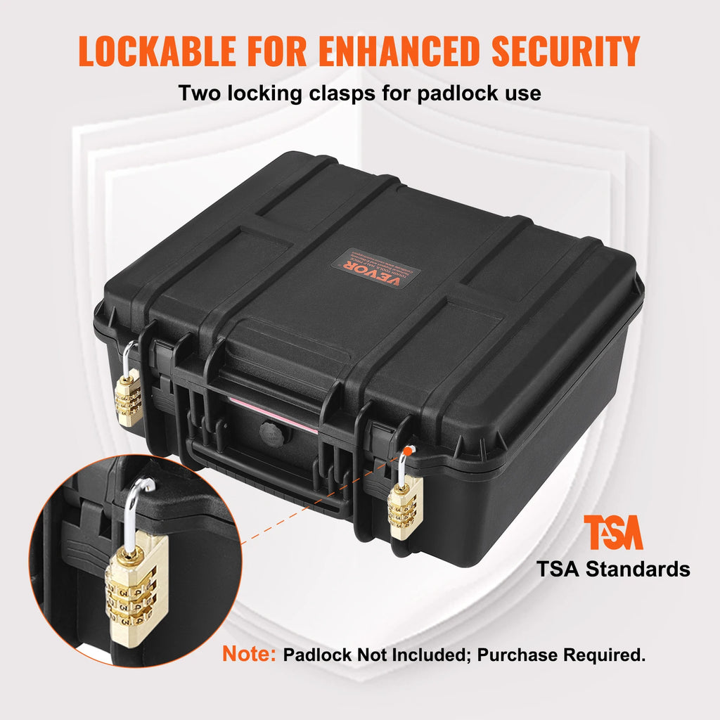 SucceBuy Hard Pistol Cases with Pre-cut PU Foam Lining Waterproof Dustproof Hard Gun Case for 1/2/5/6Pistol Lockable Pistol Case