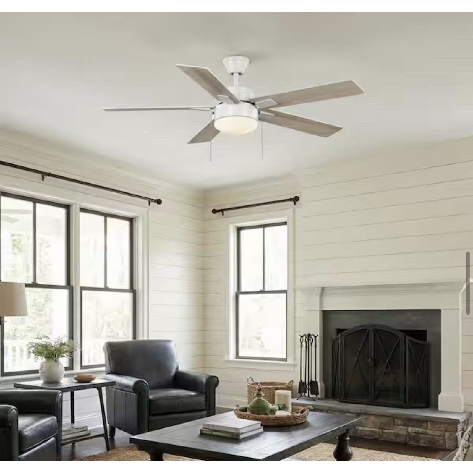 Hampton Bay 52 in Corwin Indoor/Outdoor Matte White LED Ceiling Fan w/ Light Kit