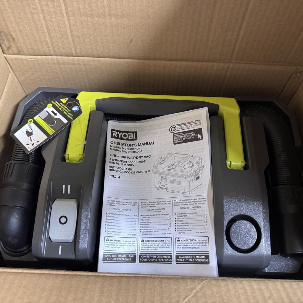 RYOBI PCL734 18V ONE+ LINK 3 Gallon Wet/Dry Vacuum Tool Only Open Box