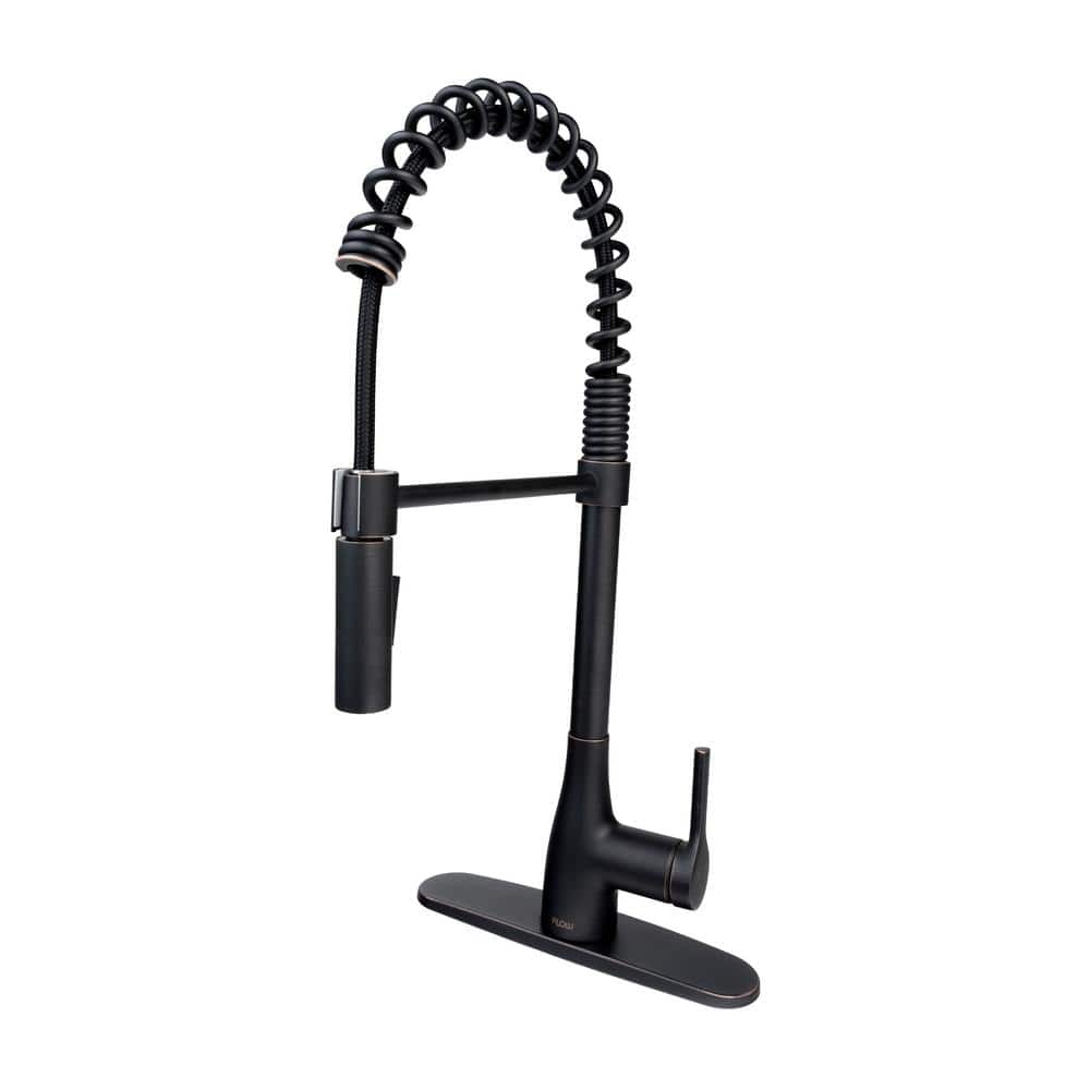 FLOW Spring Neck Kitchen Faucet Oil Rubbed Bronze Pull-Down - Open Box