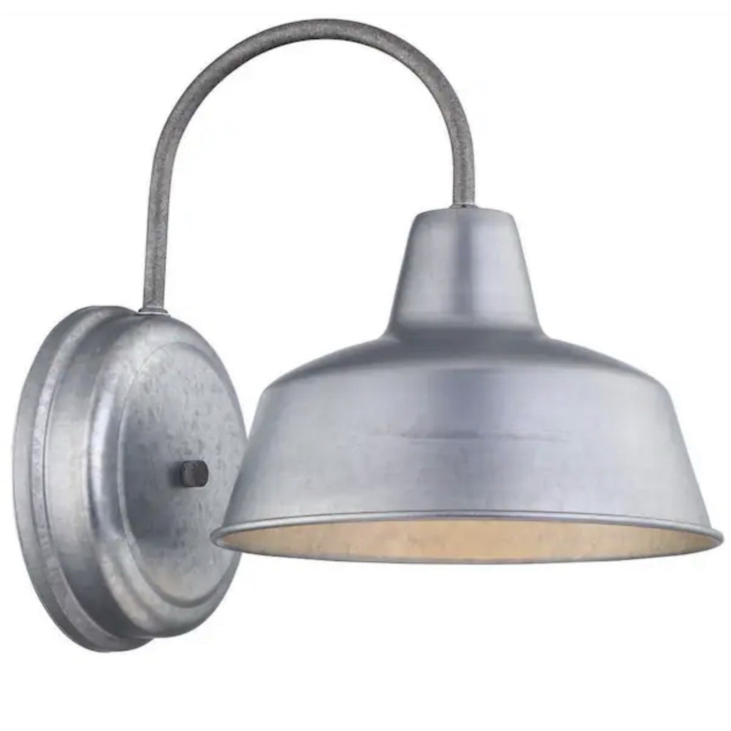 1-Light Galvanized Gooseneck Barn Wall Light Outdoor Sconce 18281GD - Open Box