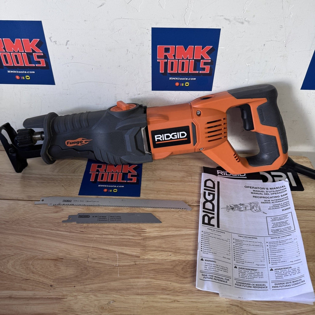 RIDGID R3002 Fuego CORDED 10 Amp Orbital Reciprocating Saw Case Tested