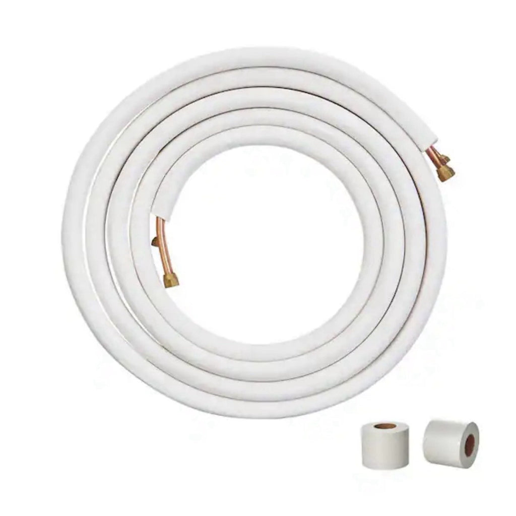 VEVOR 25 ft. Mini Split Line Set 1/4 in. and 1/2 in. O.D Copper Pipes Tubing