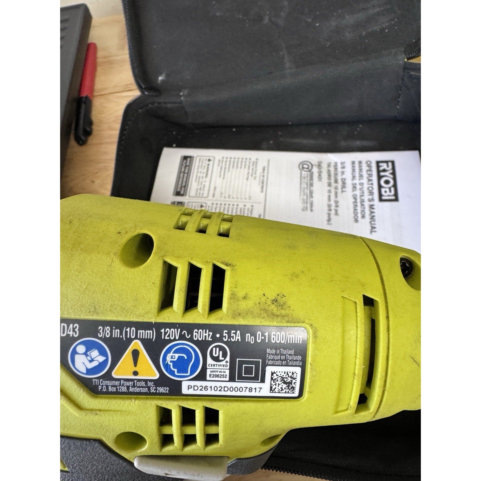 Ryobi D43K 120V Corded Power Drill