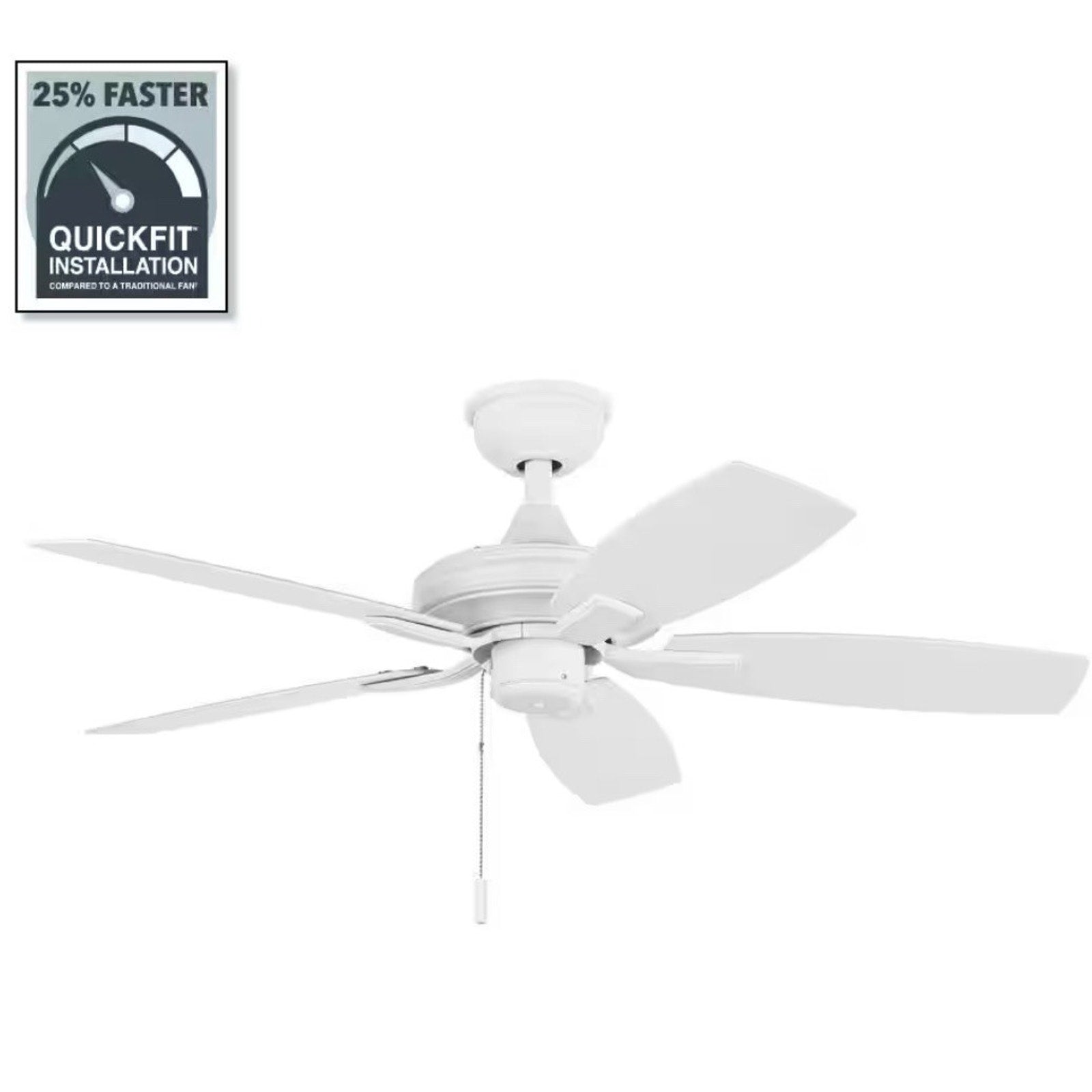 Hampton Bay Gazebo III 42 in. Indoor/Outdoor Matte White Ceiling Fan New