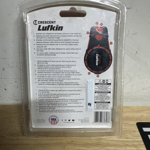 Trazador de líneas de tiza Crescent Lufkin de 100' con rebobinado 6 veces más rápido - Artículo n.º CL0100
