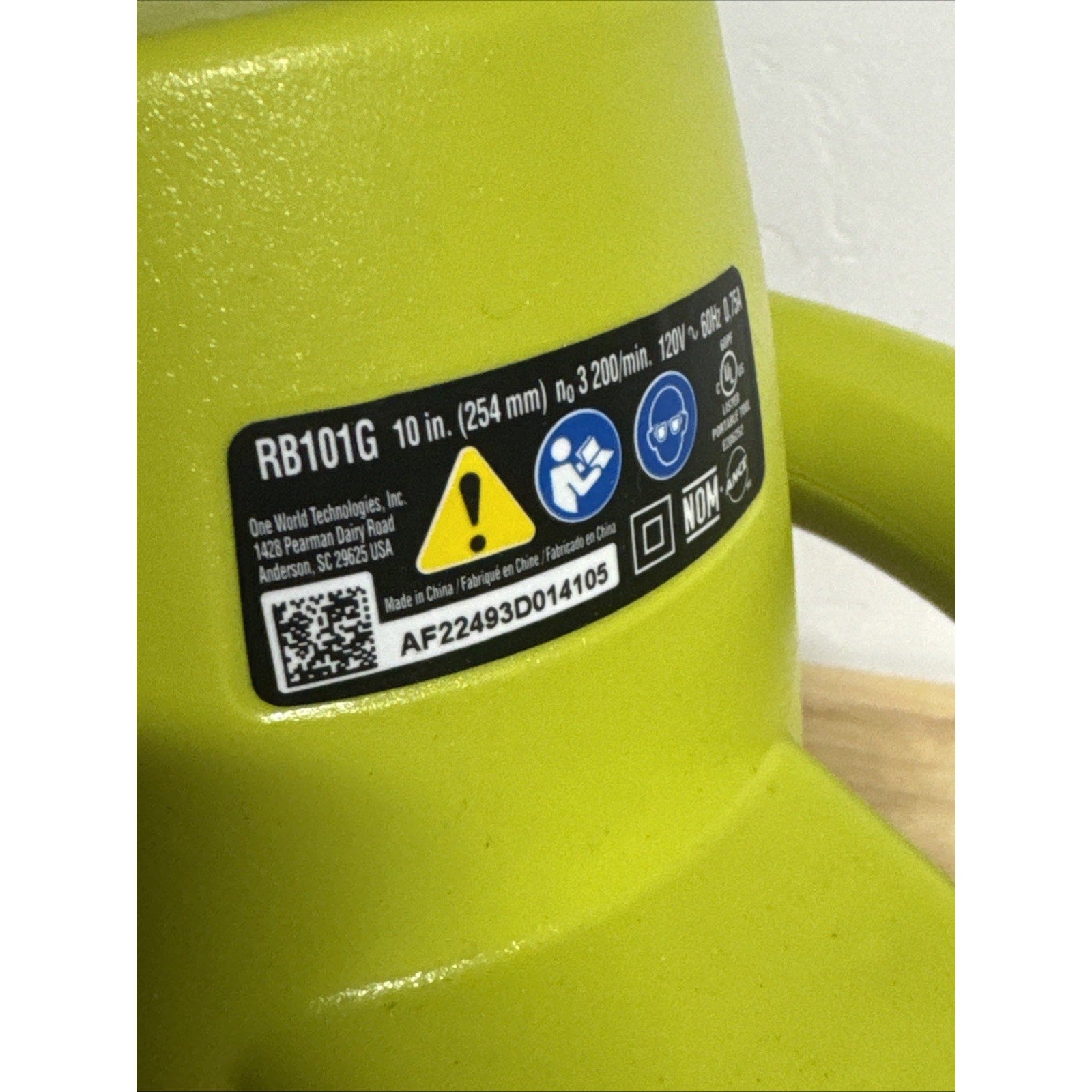 Ryobi ZRRB102G 0.75 Amp 10" Orbital Buffer