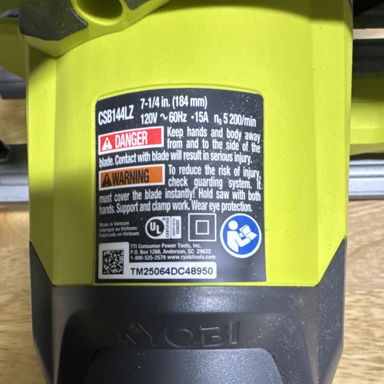 Ryobi 7-1/4 in Corded Electric Circular Saw CSB144LZK with Laser- Tool Only