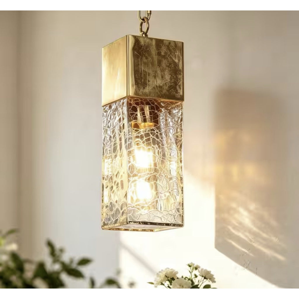 Uolfin Gold 1-Light Pendant Light Kitchen Island Hanging Lamp Open Box
