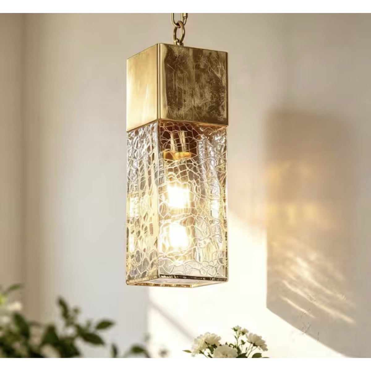 Uolfin Gold 1-Light Pendant Light Kitchen Island Hanging Lamp Open Box