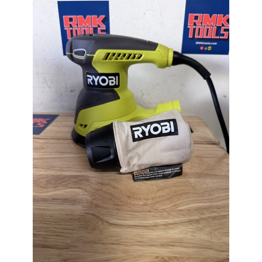 Ryobi RS290G CORDED Random Orbit Sander 5 in 2.6 Amp Tested Working Dust Bag