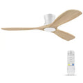 52in White Light Wood Ceiling Fan Light Remote DC Motor Dimmable OB