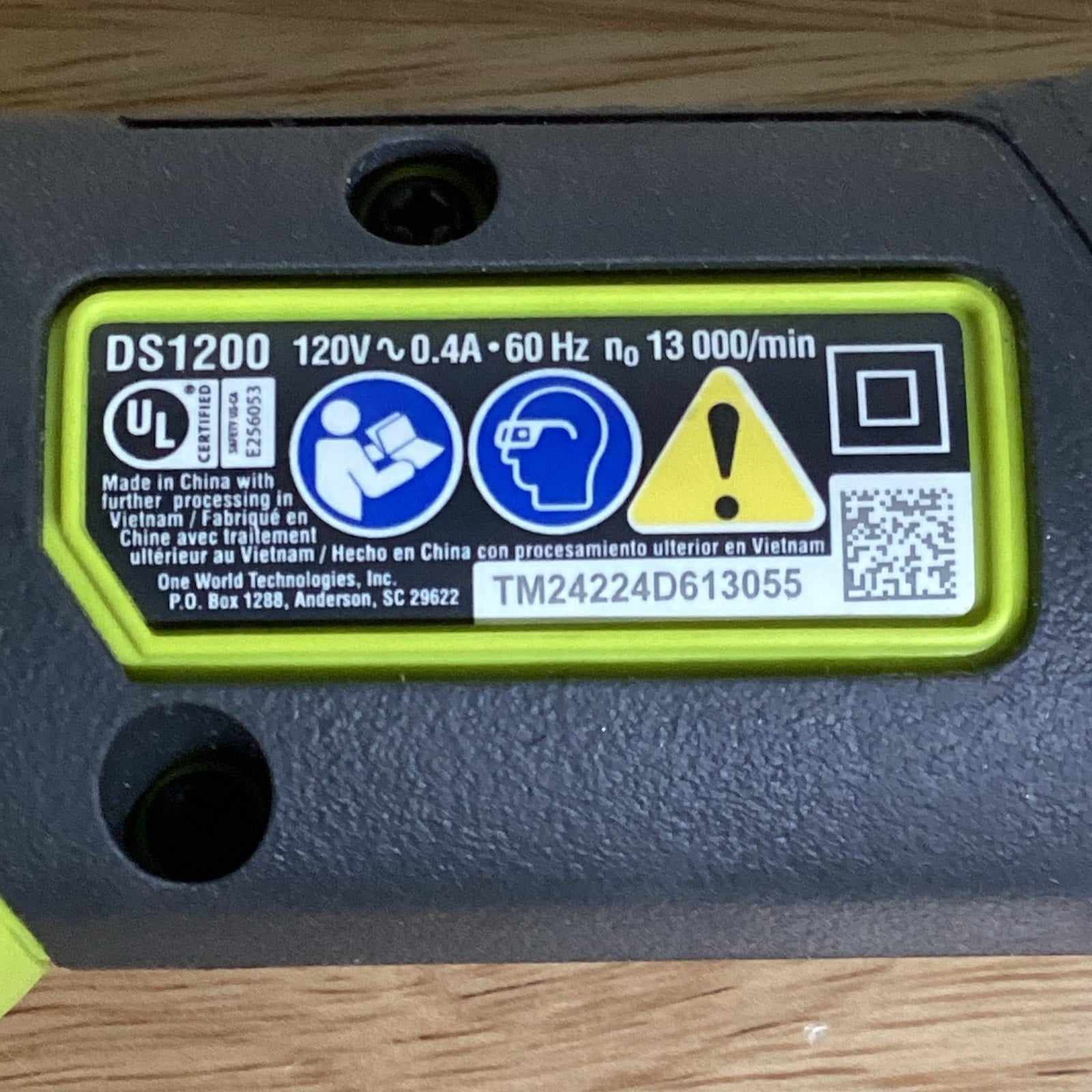 Ryobi DS1200 120V 0.4A 2-7/8" Detail Sander TOOL ONLY
