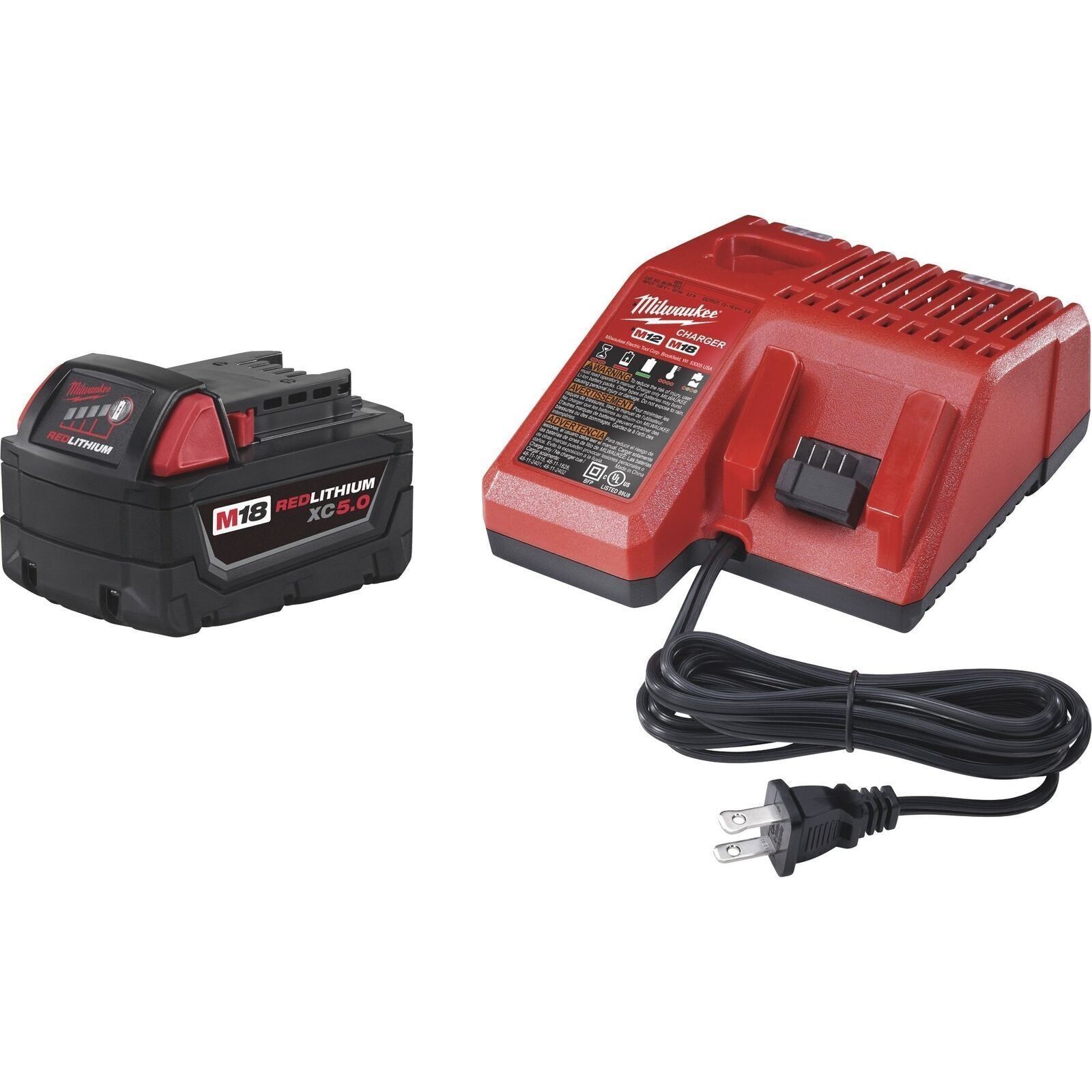Milwaukee 48-59-1850 M18 18-Volt Lithium-Ion XC Starter Kit Battery and Charger