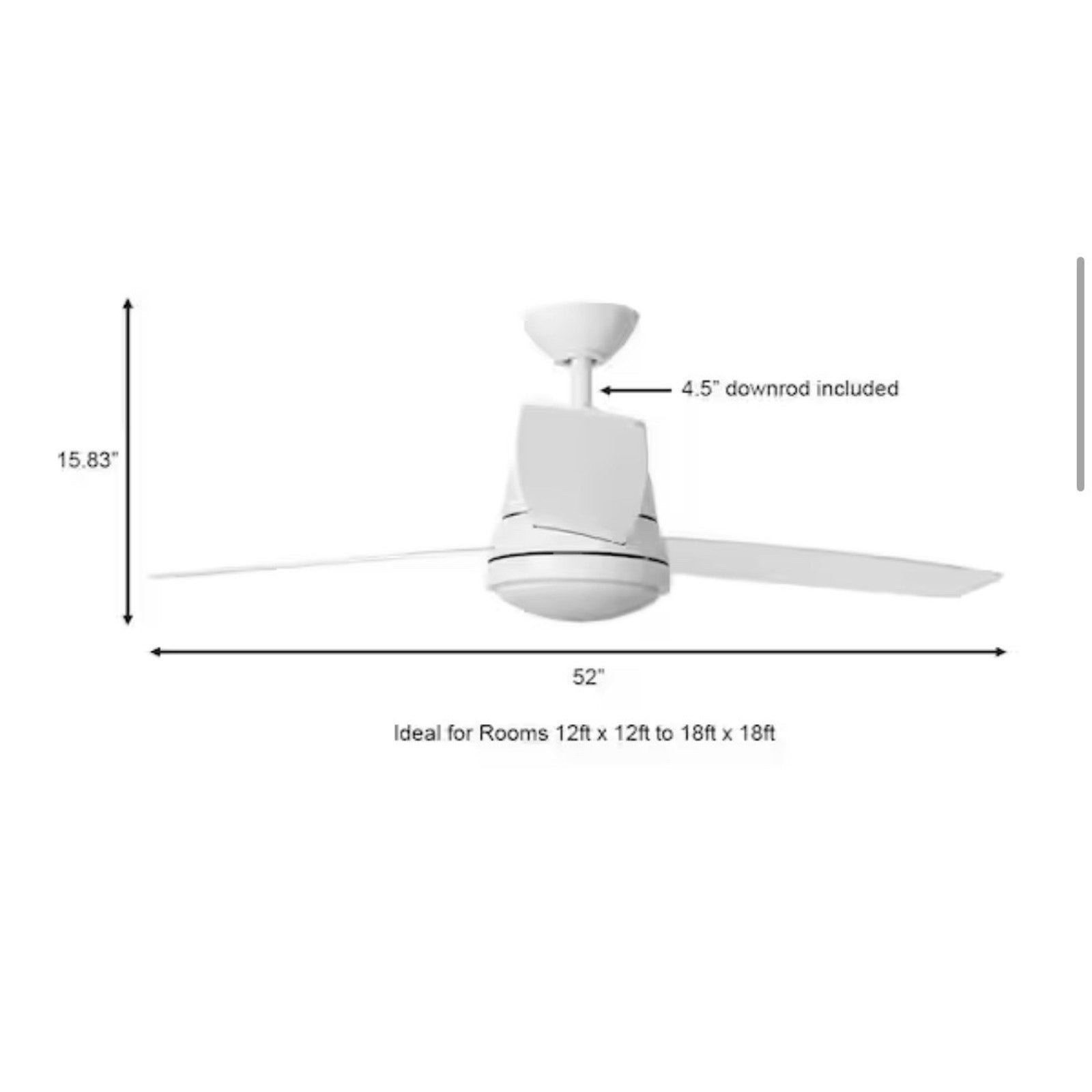 Hampton Bay Caprice 52 in Integrated LED Matte Ceiling Fan White with Remote