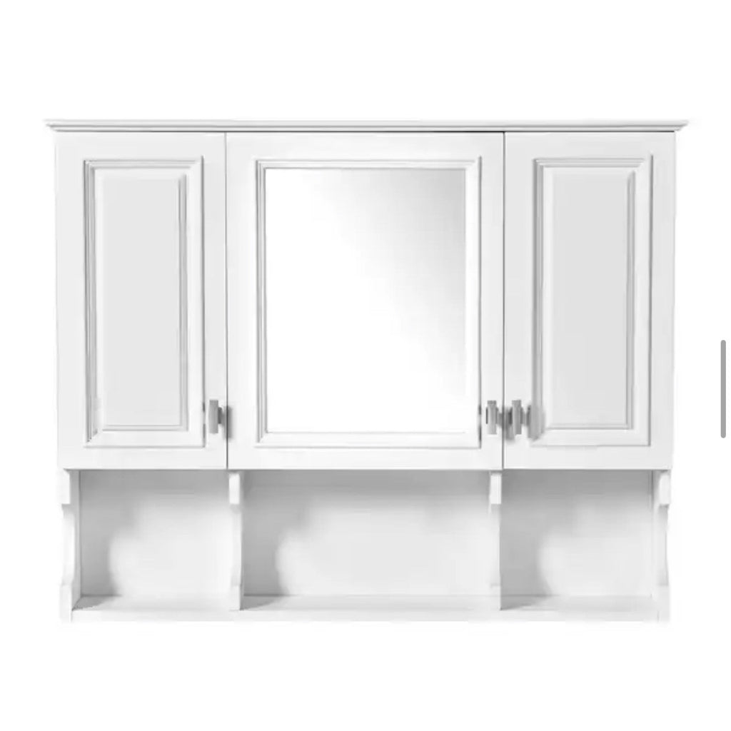 EPOWP 35 in. W x 28.7 in. H Rectangular White MDF Surface Mount Medicine Cabinet