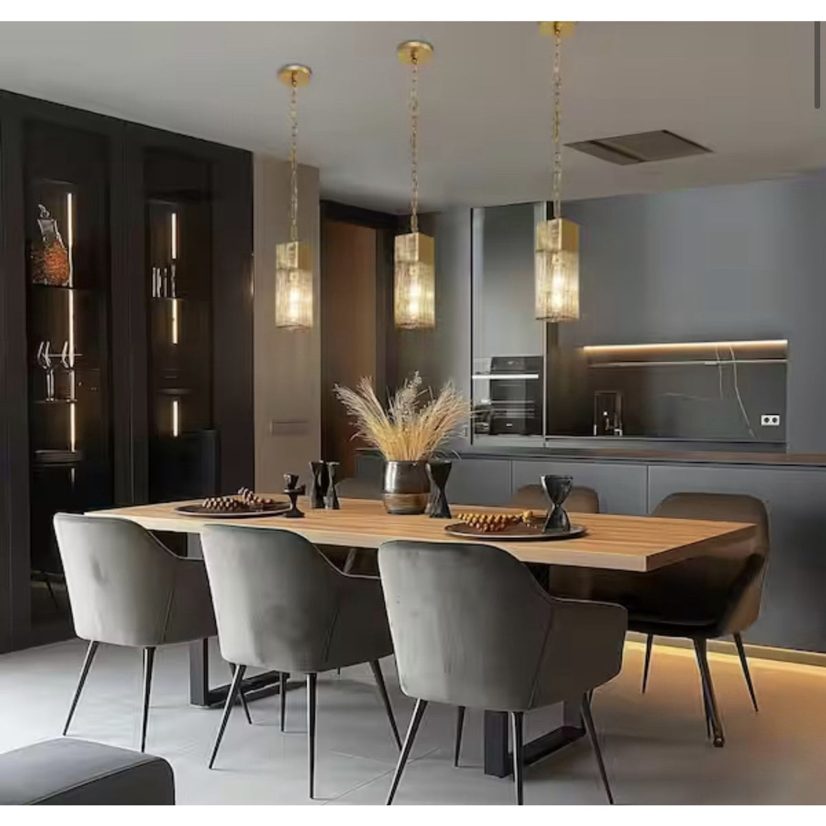 Uolfin Gold 1-Light Pendant Light Kitchen Island Hanging Lamp Open Box