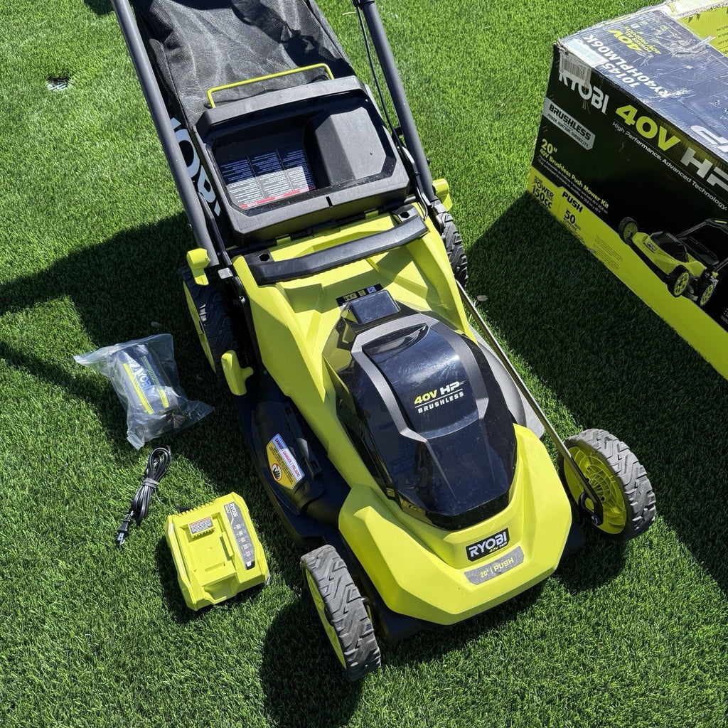 RYOBI 40V HP Brushless 20 in. Cordless Battery Lawn Mower w/ Battery & Charger