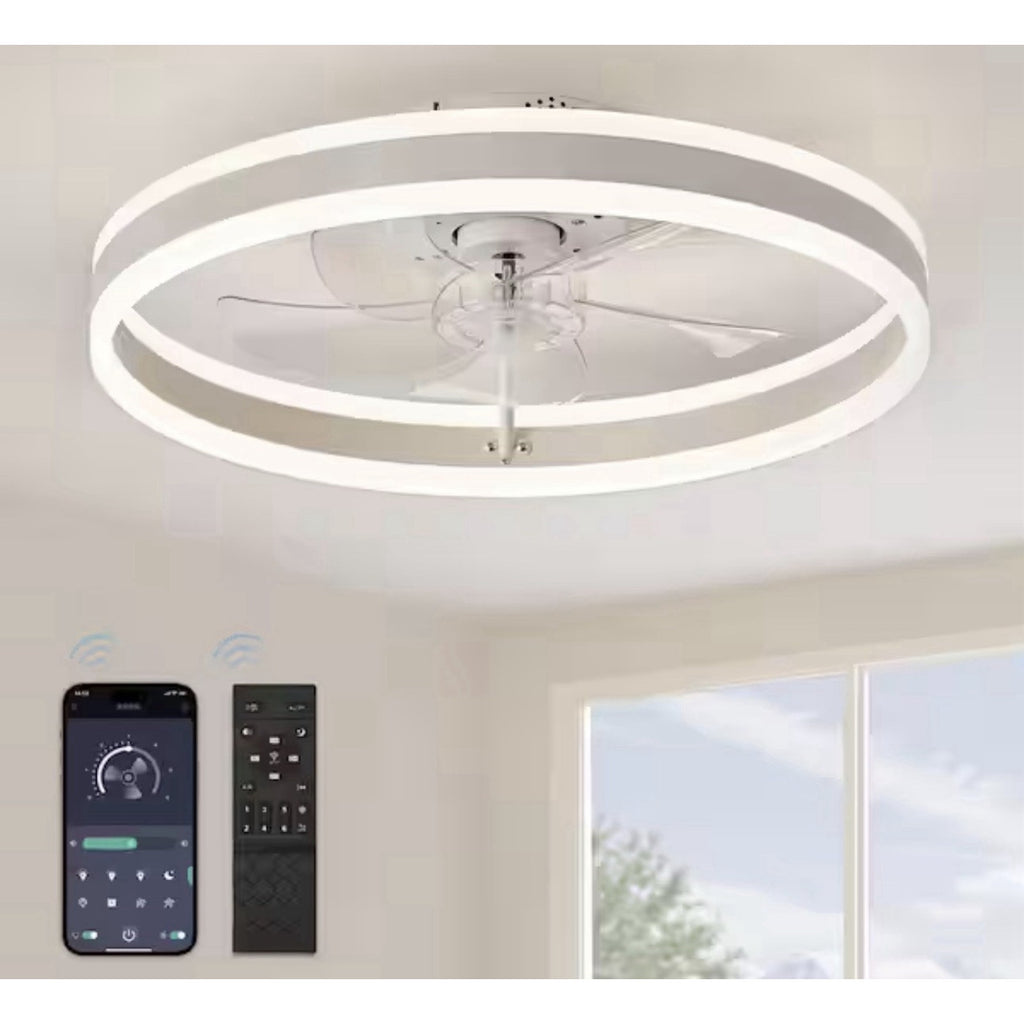 HINNIXY 20 in. Smart Indoor Matte White Fan