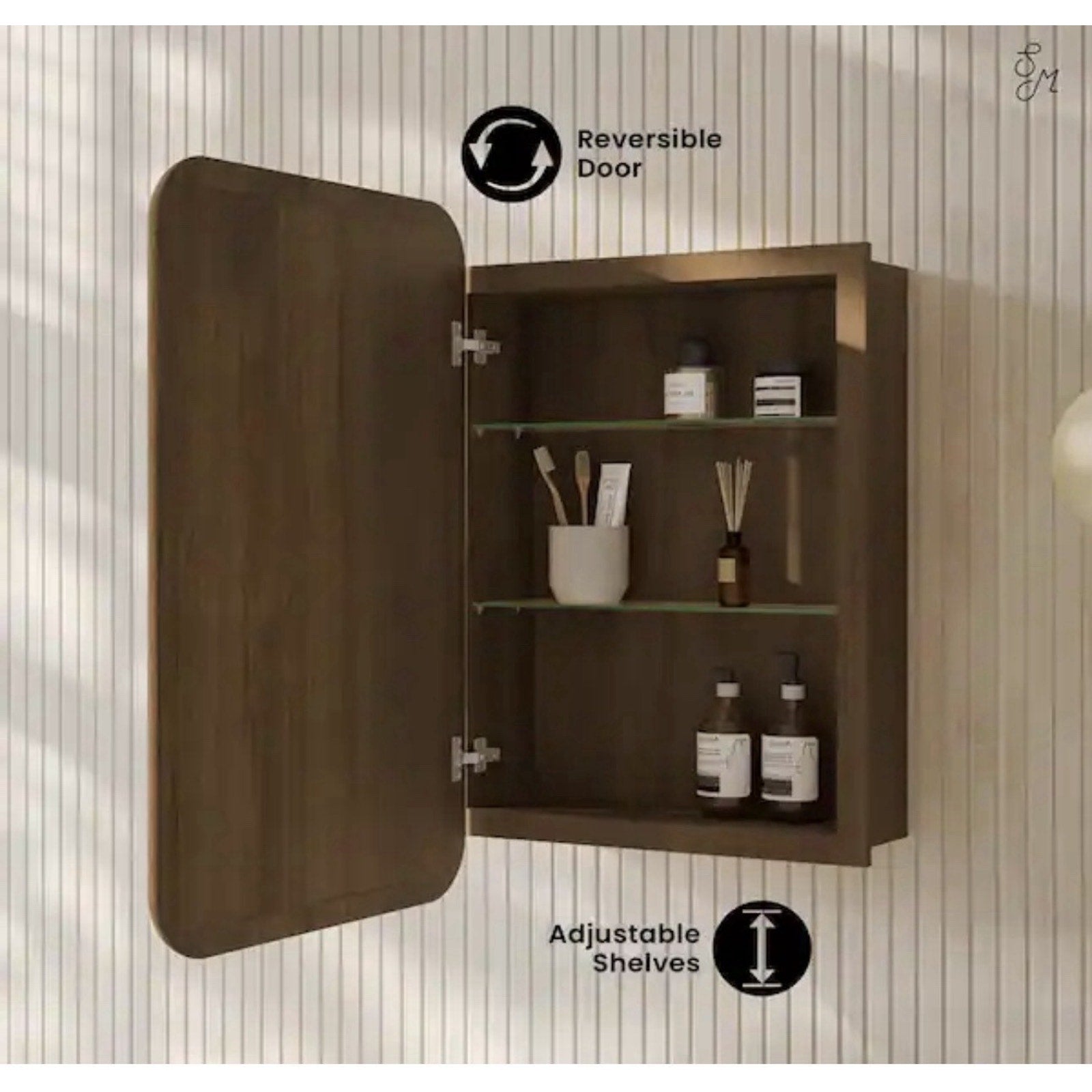 Swiss Madison Plaisir 18 in. W x 27 in. Brown Oak Medicine Cabinet