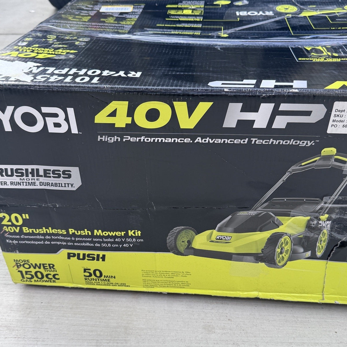 RYOBI 40V HP 20in Mower RY40HPLM06K 6Ah Battery Open Box STLMP09