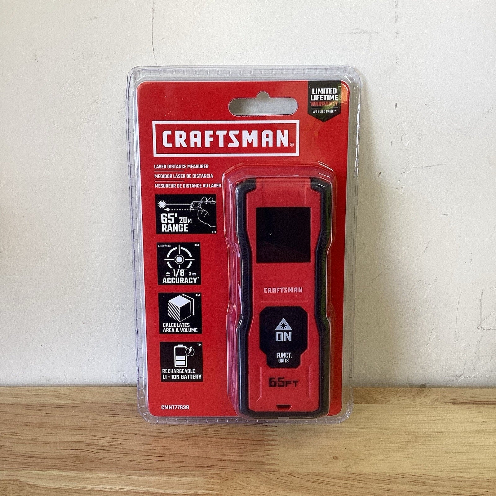 NEW Craftsman Laser Distance Measurer 65' 20 M Range CMHT77638