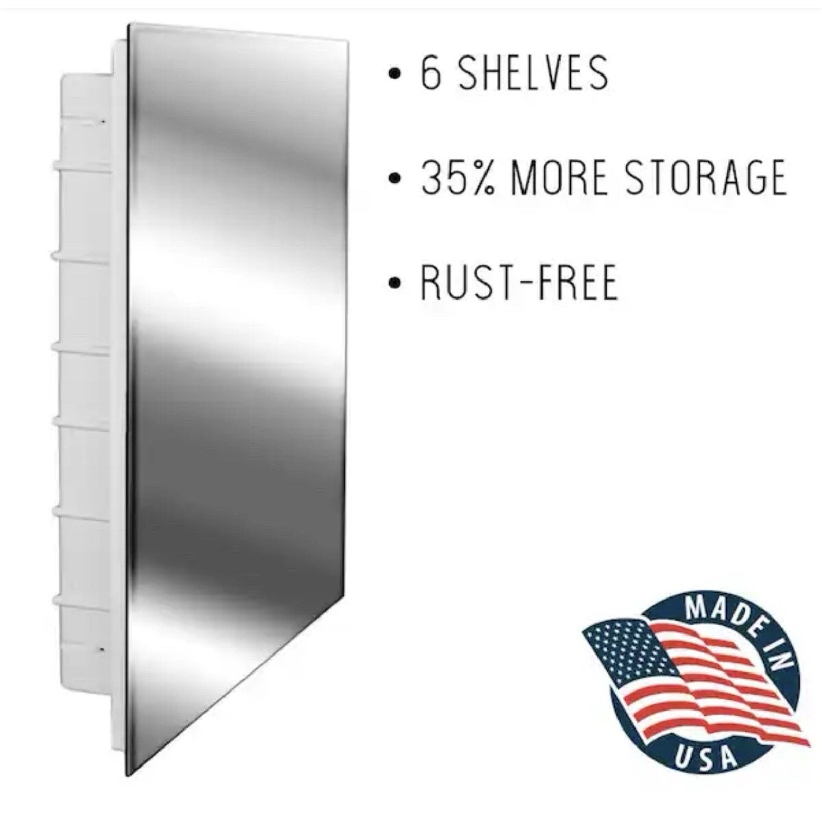ZACA SPACECAB Vega 16.5" x 26.5" x 3-1/2" Frameless Recessed Medicine Cabinet