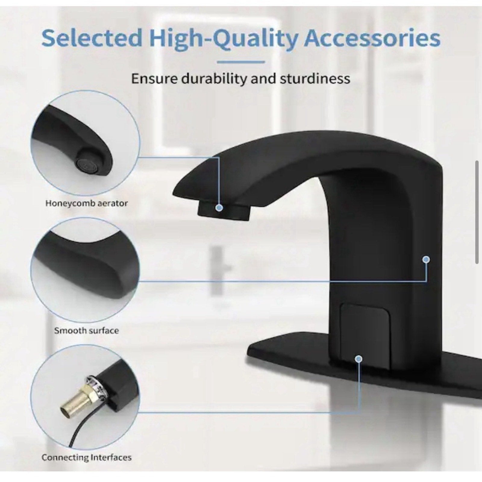 BWE A-918106-B Automatic Sensor Touchless Bathroom Sink Faucet Matte Black (2 available)