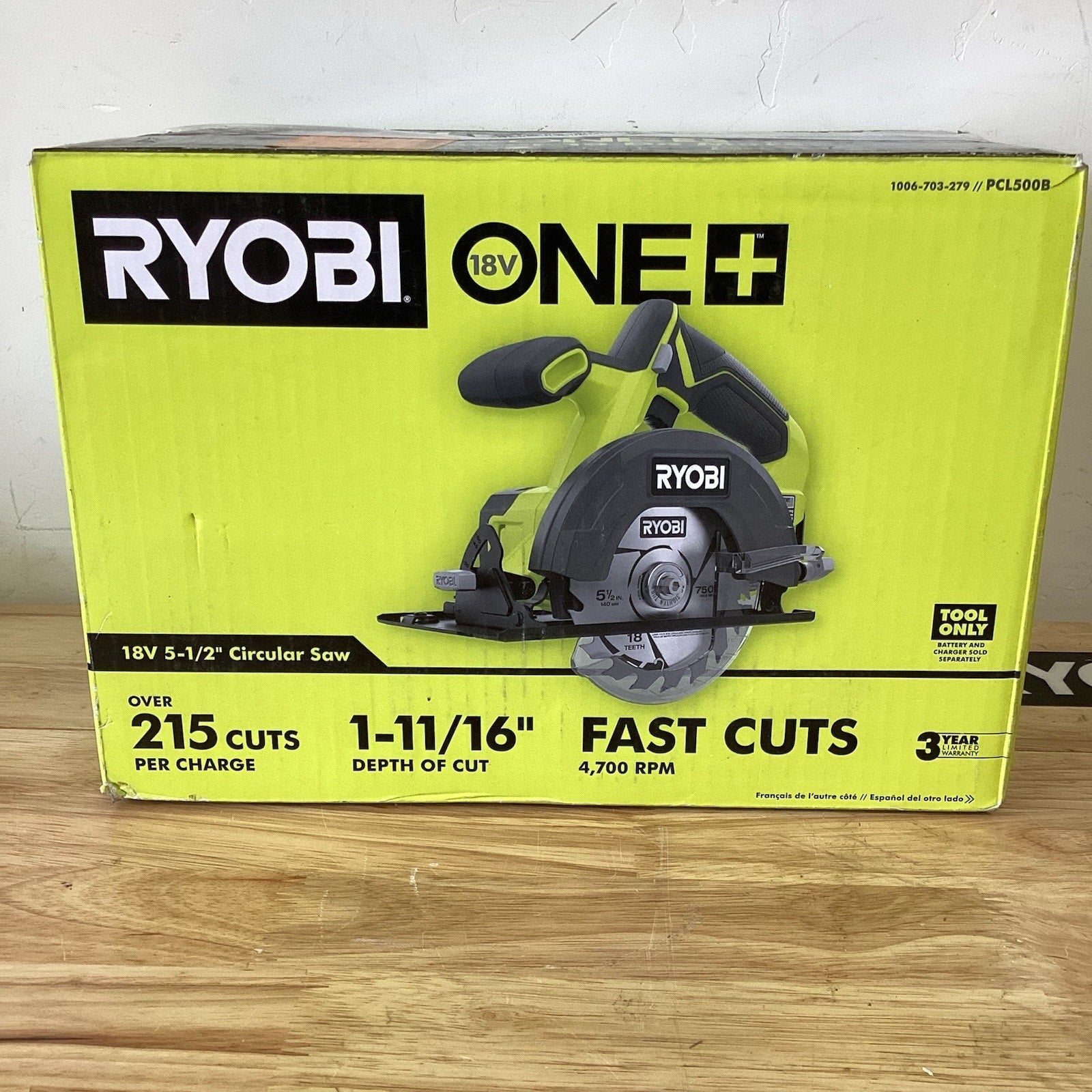 NEW OB Ryobi PCL500B ONE+ 18VCircular Saw (Tool & Blade Only)
