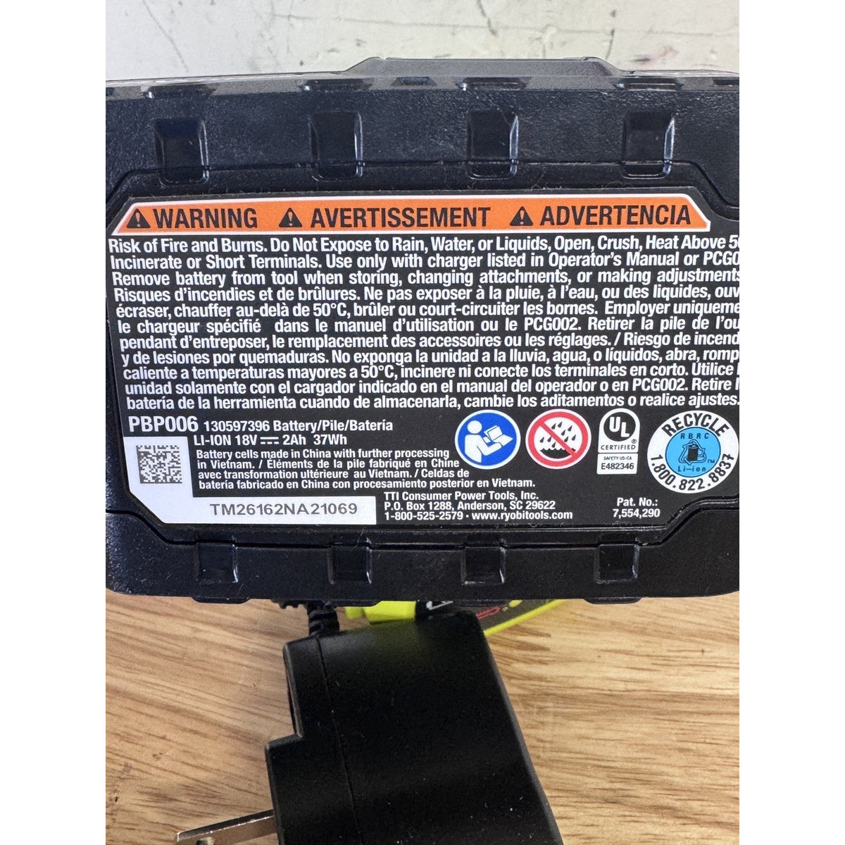 Ryobi PCL201 18V ONE+ 3/8 in Drill Driver Kit 2.0 Ah Battery Charger Open Box