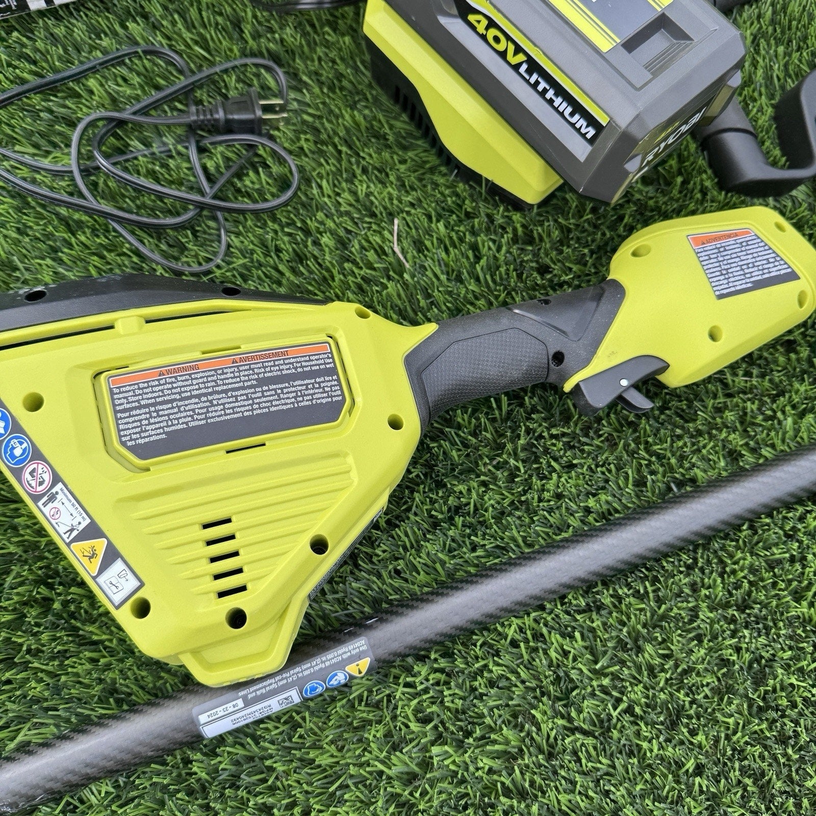 Ryobi HP 40V Brushless Cordless Carbon Fiber Shaft Attachment String Trimmer