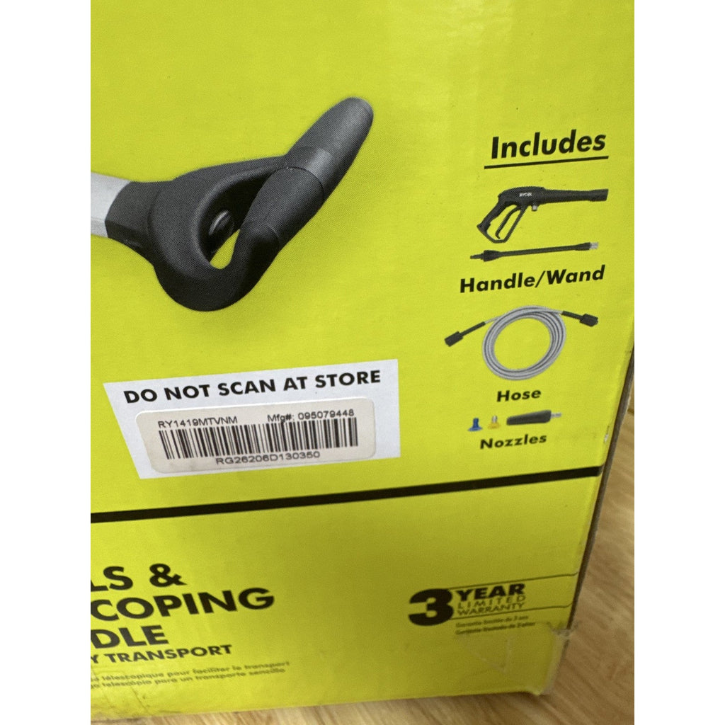 Ryobi RY1419MT CORDED 1900 PSI Electric Pressure Washer Tested Complete