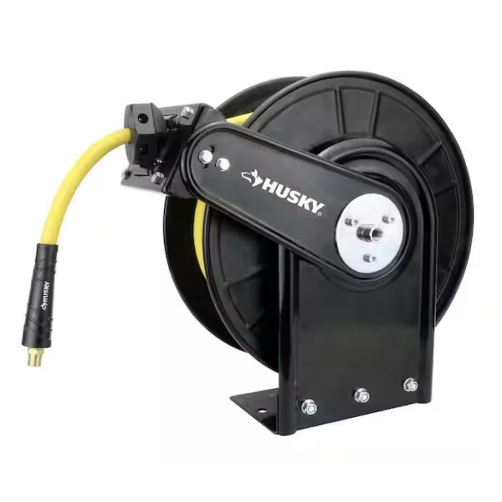 Husky 3/8 in. x 50 ft. Open Face Hybrid Hose Reel with Hose
