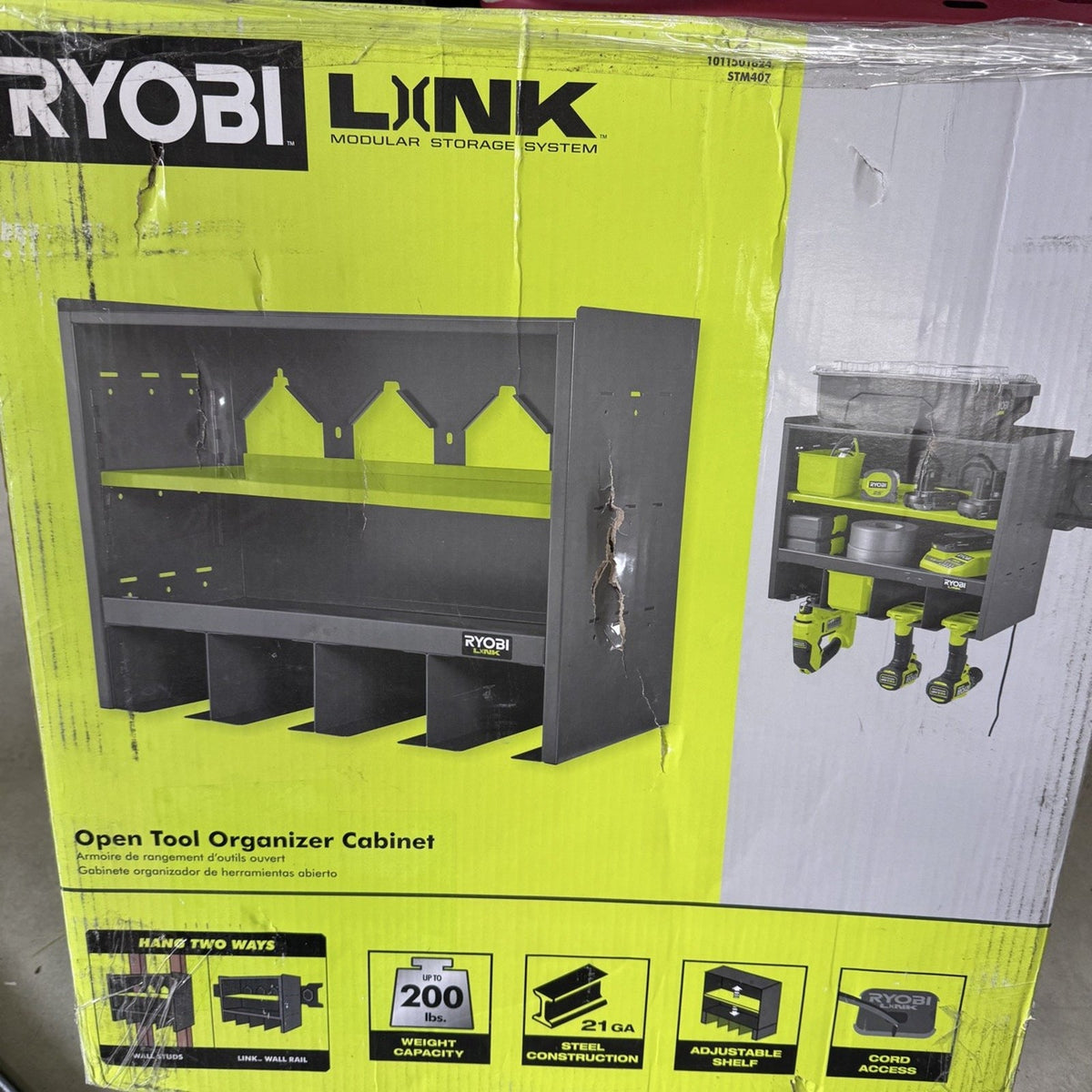 RYOBI LINK Open Tool Organizer Cabinet STM407 - Open Box