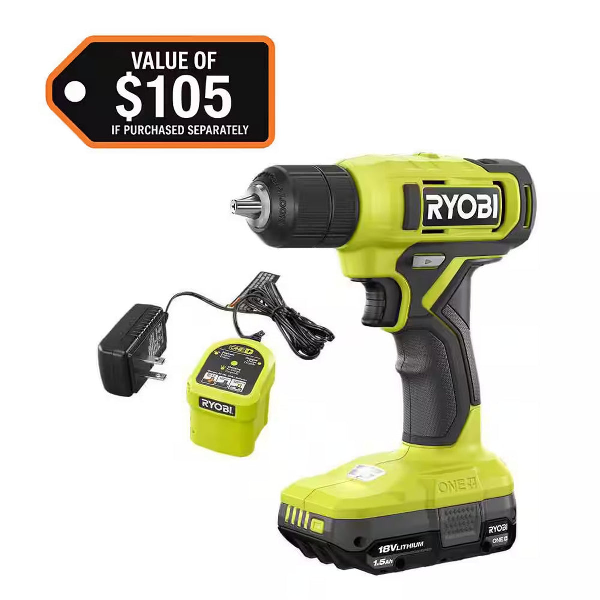 Ryobi PCL201K1 18V ONE+ 3/8 in. Drill/Driver Kit - New (Unopened) #15