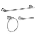 FORIOUS Bathroom Accessories Set 3-pack Towel Ring Towel Bar Toilet Paper Holder
