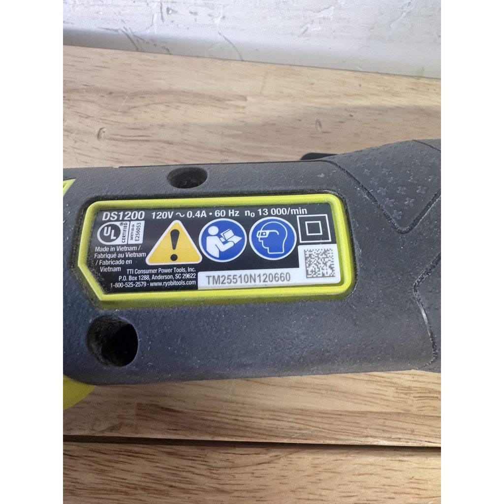 Ryobi DS1200 CORDED Detail Sander 0.4 Amp Lightly Used With Box Sandpaper