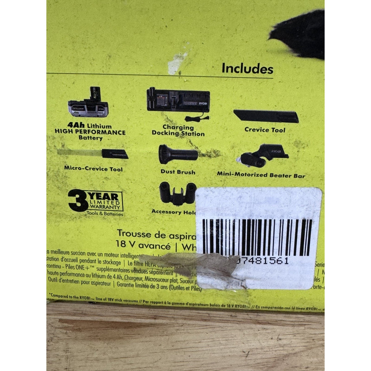 RYOBI ONE+ HP 18V Advanced Stick Vacuum Kit PBLSV719K w/ 4Ah Battery