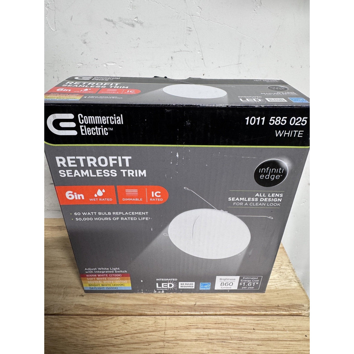 Commercial Electric 6 in LED Retrofit Recessed Trim 2-Pack 92216 NEW