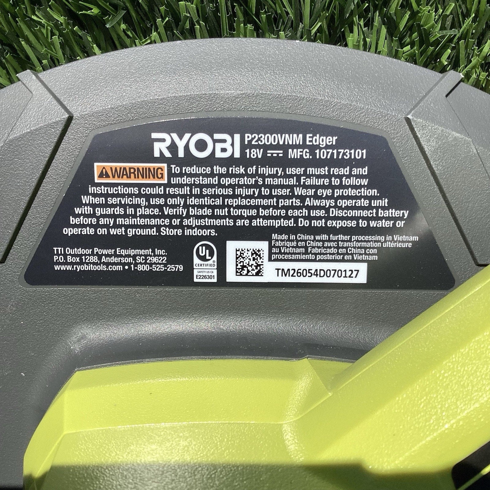 Ryobi P2300A 18-Volt Lithium-Ion Cordless Edger Tool Only