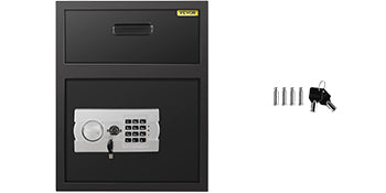 VEVOR Electronic Safe Deposit Box With Drop Slot Secret Hidden Piggy Bank Security Digital Access Two Keys for Store Money Guns