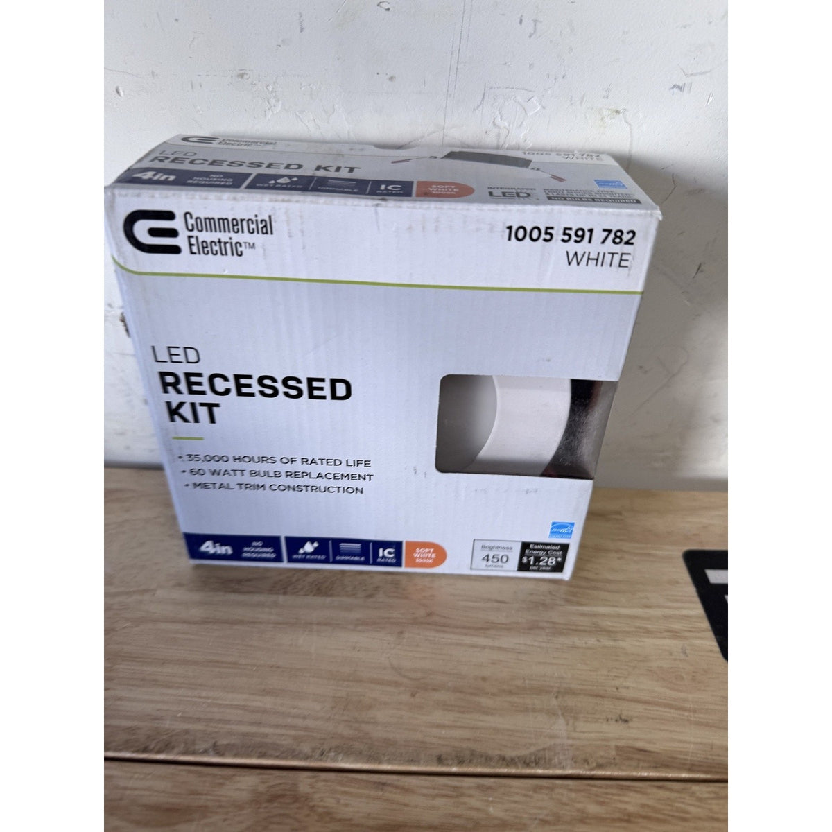 Commercial Electric 91510 4in LED Recessed Light Kit 3000K Open Box