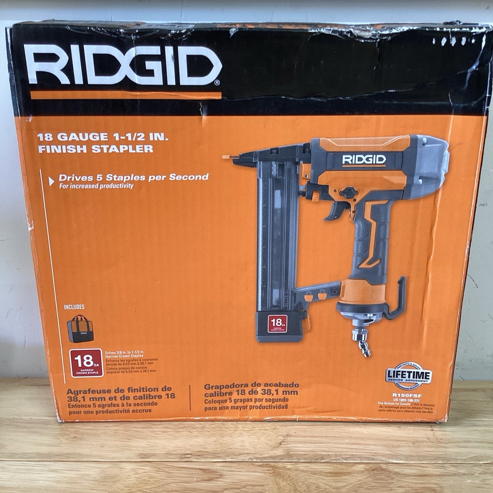 RIDGID R150FSF 18-Gauge Finish Stapler 70 psi