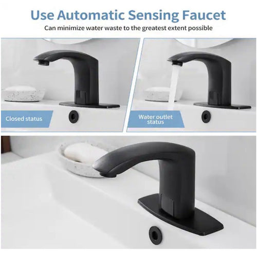 BWE A-918106-B Automatic Sensor Touchless Bathroom Sink Faucet Matte Black (2 available)