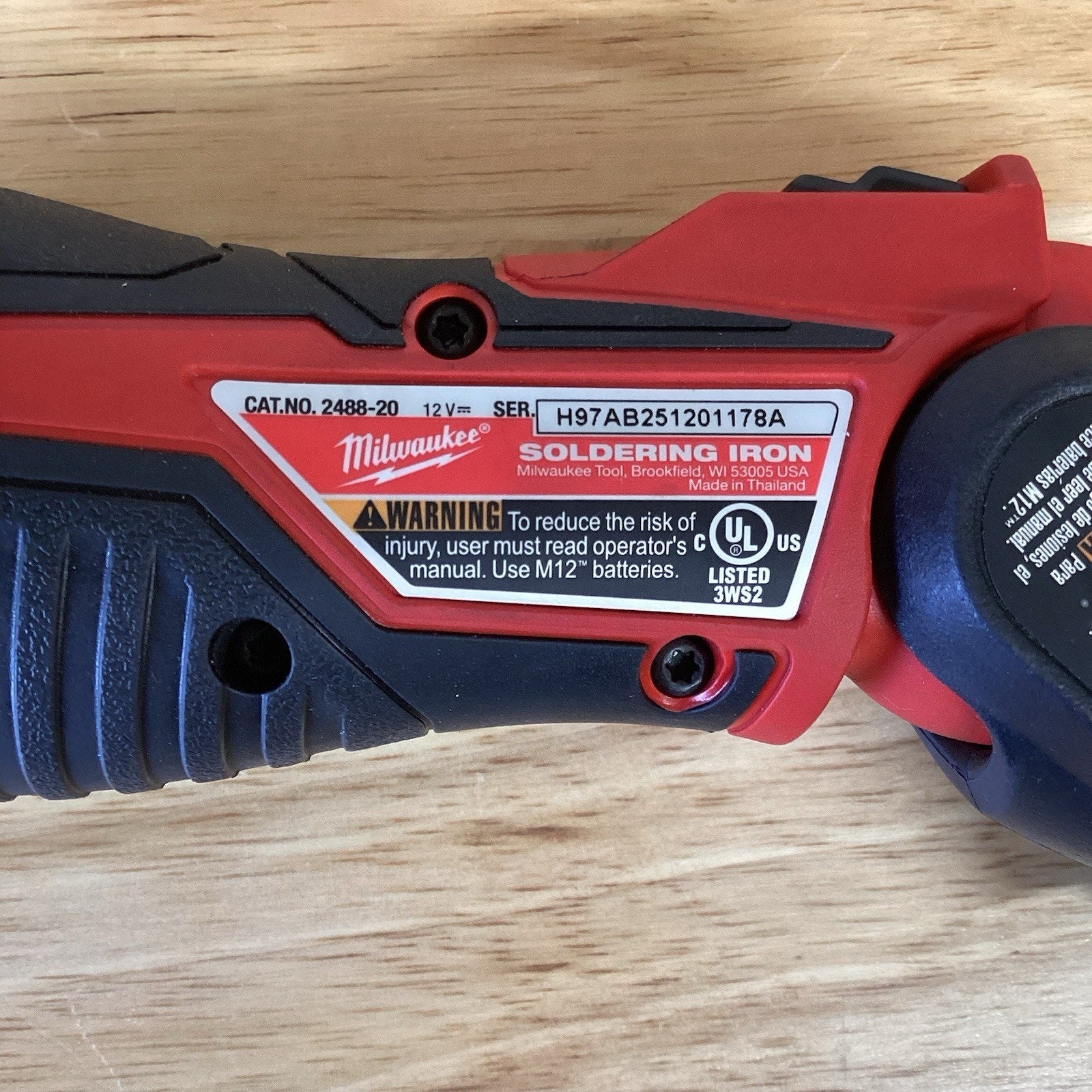 Milwaukee 2488-20 M12 Soldering Iron - Red Tool Only