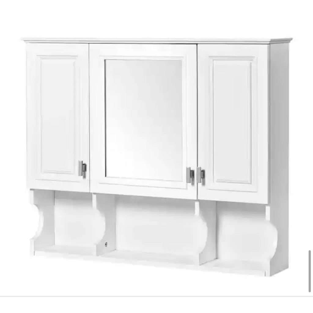 EPOWP 35 in. W x 28.7 in. H Rectangular White MDF Surface Mount Medicine Cabinet