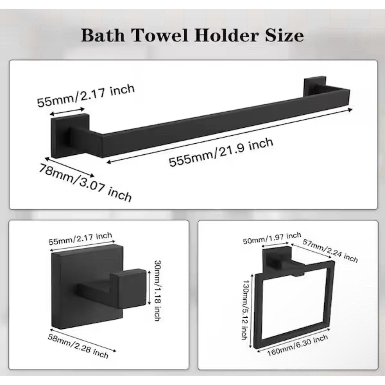 BWE 4-Piece Bath Hardware Set Black Bathroom Accessories