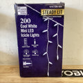 Home Accents Holiday 200 Cool White Mini LED Icicle Steady Lit Christmas Lights